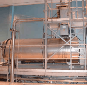Exterior of Autoclave with product feedhopper and Rotary Valve