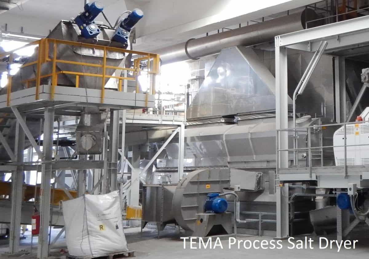 Salt drying fluid bed dryer process